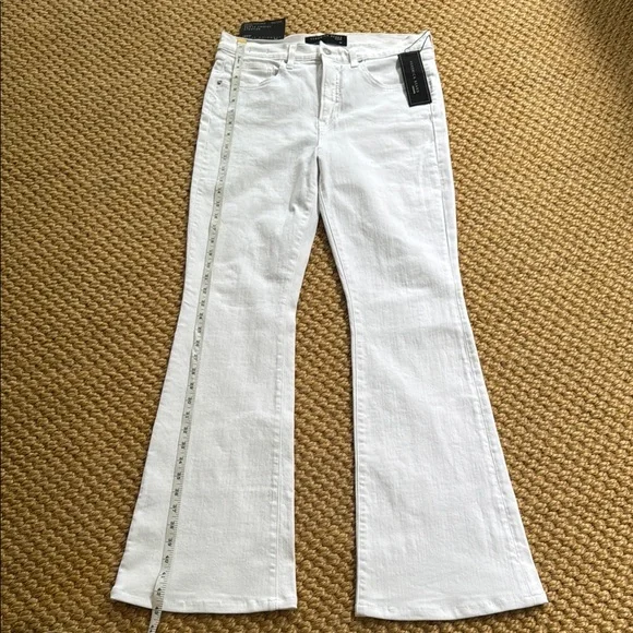 Veronica Beard White Flare Wide Leg Jeans